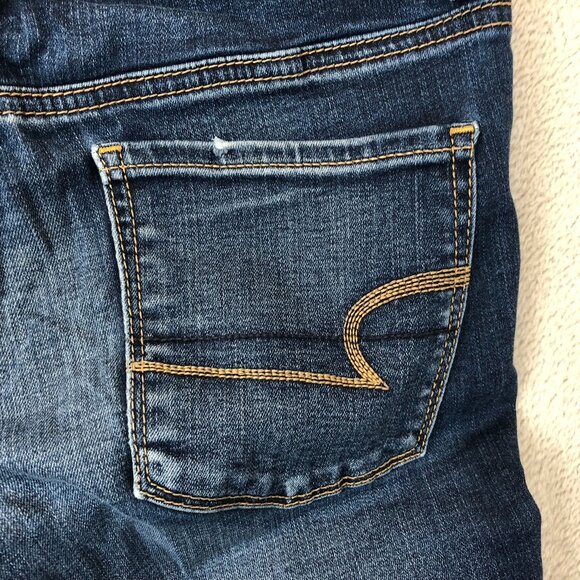 American Eagle Outfitters Womens Jeans 2 High Rise Jeggings Straight Blue Denim - Picture 11 of 14